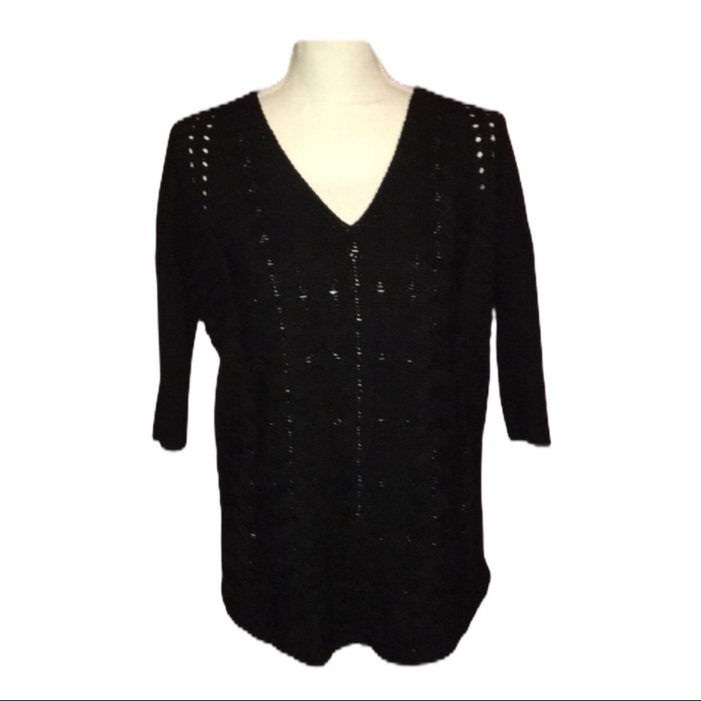 Express | Black 3/4 Sleeve Sweater | S